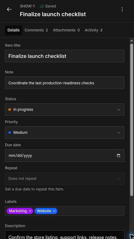 LFG List item details on a phone